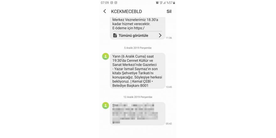 KÜÇÜKÇEKMECELİLERE SMS ŞOKU