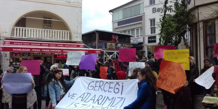 Atlı Faytonları Geri İsteyen Ada Sakinleri İle Faytoncular Gösteri Düzenledi