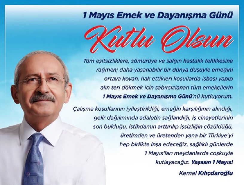 KILIÇDAROĞLU’NDAN 1 MAYIS MESAJI