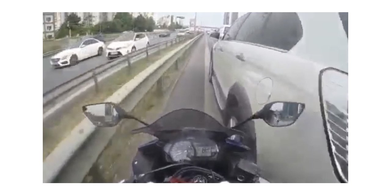 İstanbul’da Motosikletlilerin Ölümden Döndüğü Kazalar Kamerada