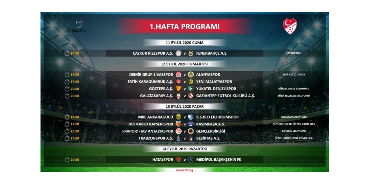 Süper Lig’de İlk 4 Haftanın Programı Açıklandı