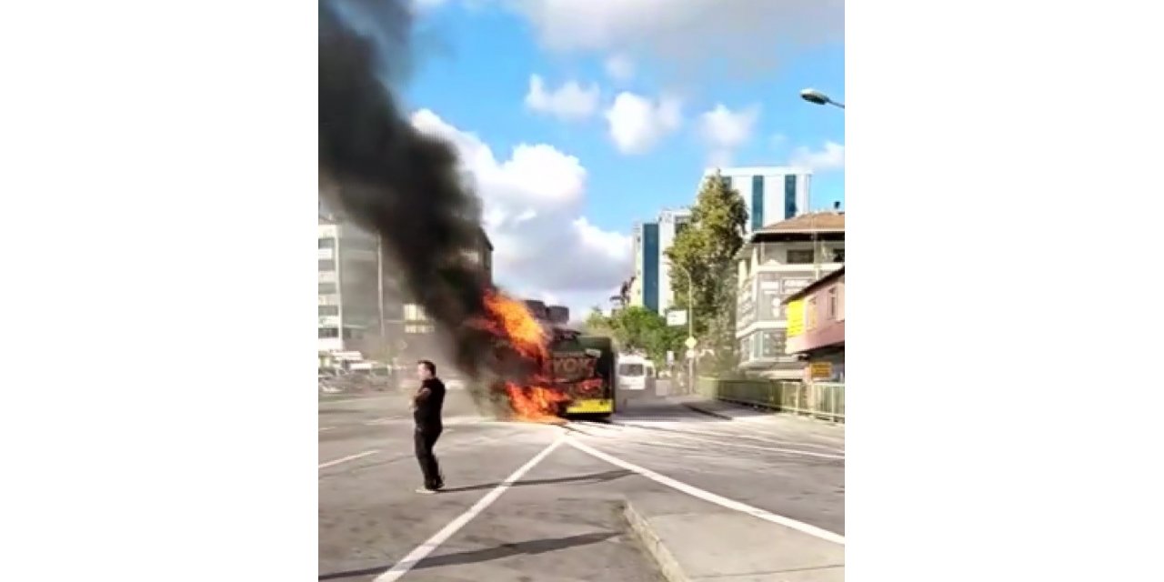 Kadıköy’de İett Otobüsü Alev Topuna Döndü