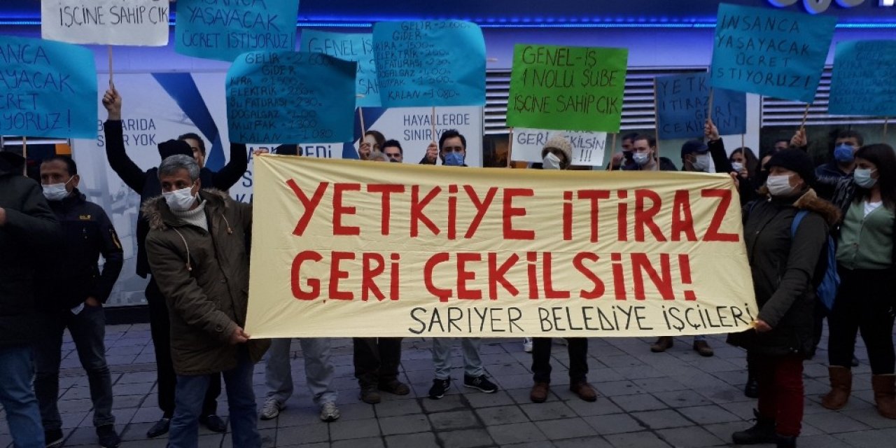 Sarıyer Belediyesi İşçilerinden Toplu Sözleşme Protestosu