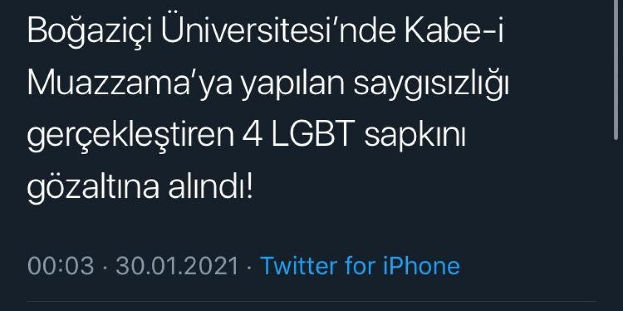 Boğaziçi Üniversitesi Önünde Kabe Fotoğrafının Yere Serilmesi Soruşturmasında 4 Gözaltı