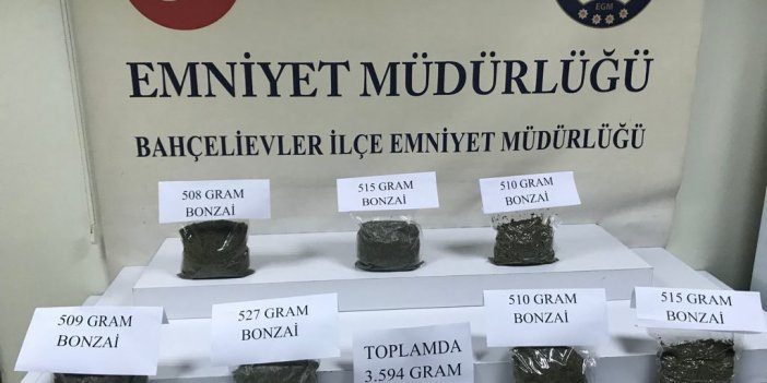 BAHÇELİEVLER’DE  3,5 KG BONZAİ ELE GEÇİRİLDİ