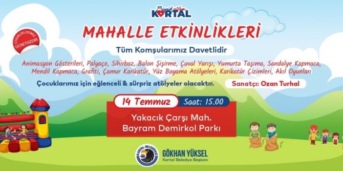 Kartallı Çocuklar Mahalle Etkinlikleri ile Tatil Sevincini Doyasıya Yaşayacak