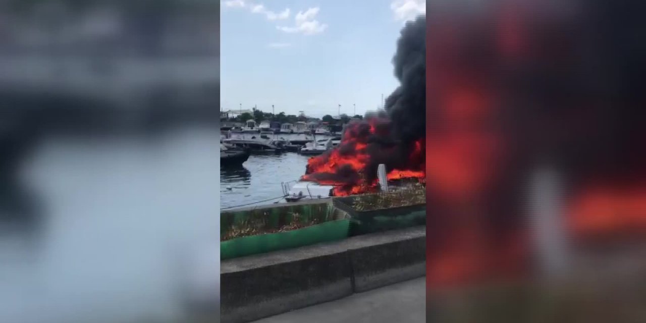 MALTEPE DRAGOS SAHİLİNDEKİ TEKNELERDE YANGIN ÇIKTI