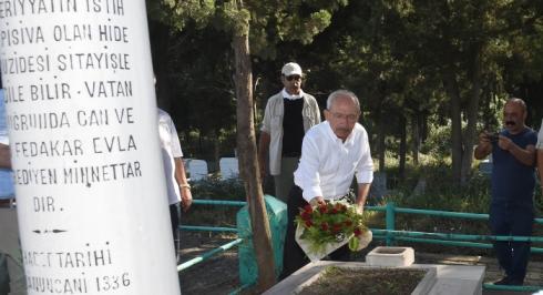 CHP GENEL BAŞKANI KEMAL KILIÇDAROĞLU, YAHYA KAPTAN’IN MEZARINI ZİYARET ETTİ