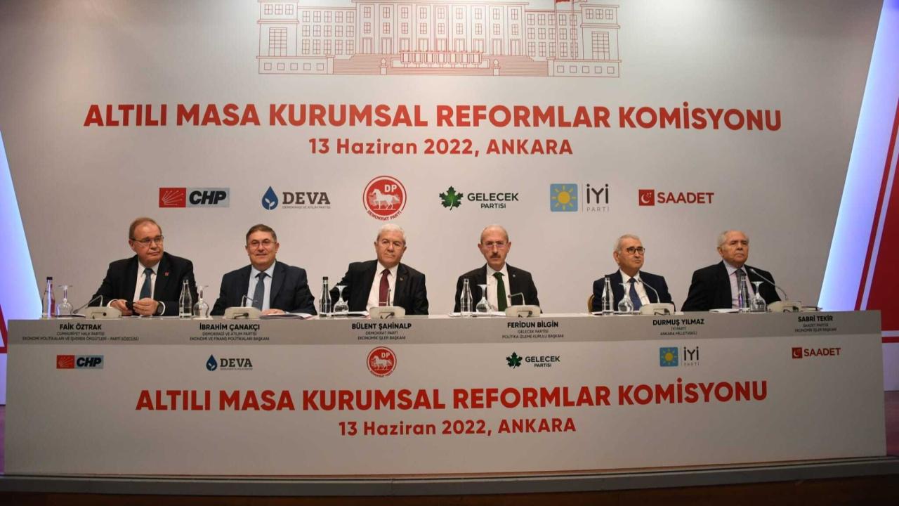 Altılı Masa Kurumsal Reformlar Komisyonu Çalışmalarını Kamuoyuyla Paylaştı