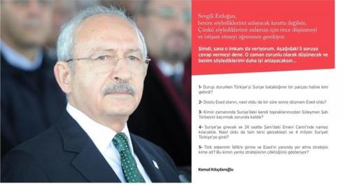 CHP GENEL BAŞKANI KEMAL KILIÇDAROĞLU’NDAN 5 SORU