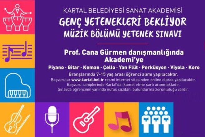 Kartal Belediyesi Sanat Akademisi Genç Yetenekleri Bekliyor