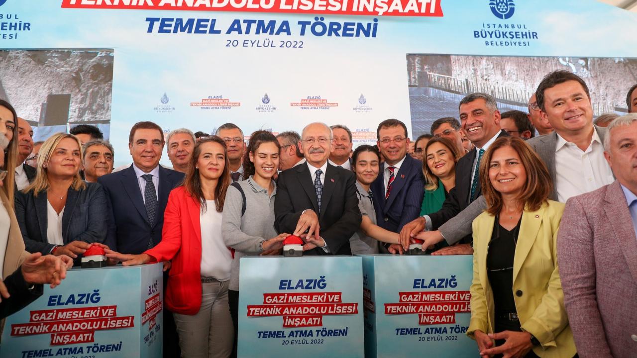 CHP Lideri Kılıçdaroğlu, Elazığ’da İBB Gazi Meslek Teknik Anadolu Lisesi Temel Atma Törenine Katıldı