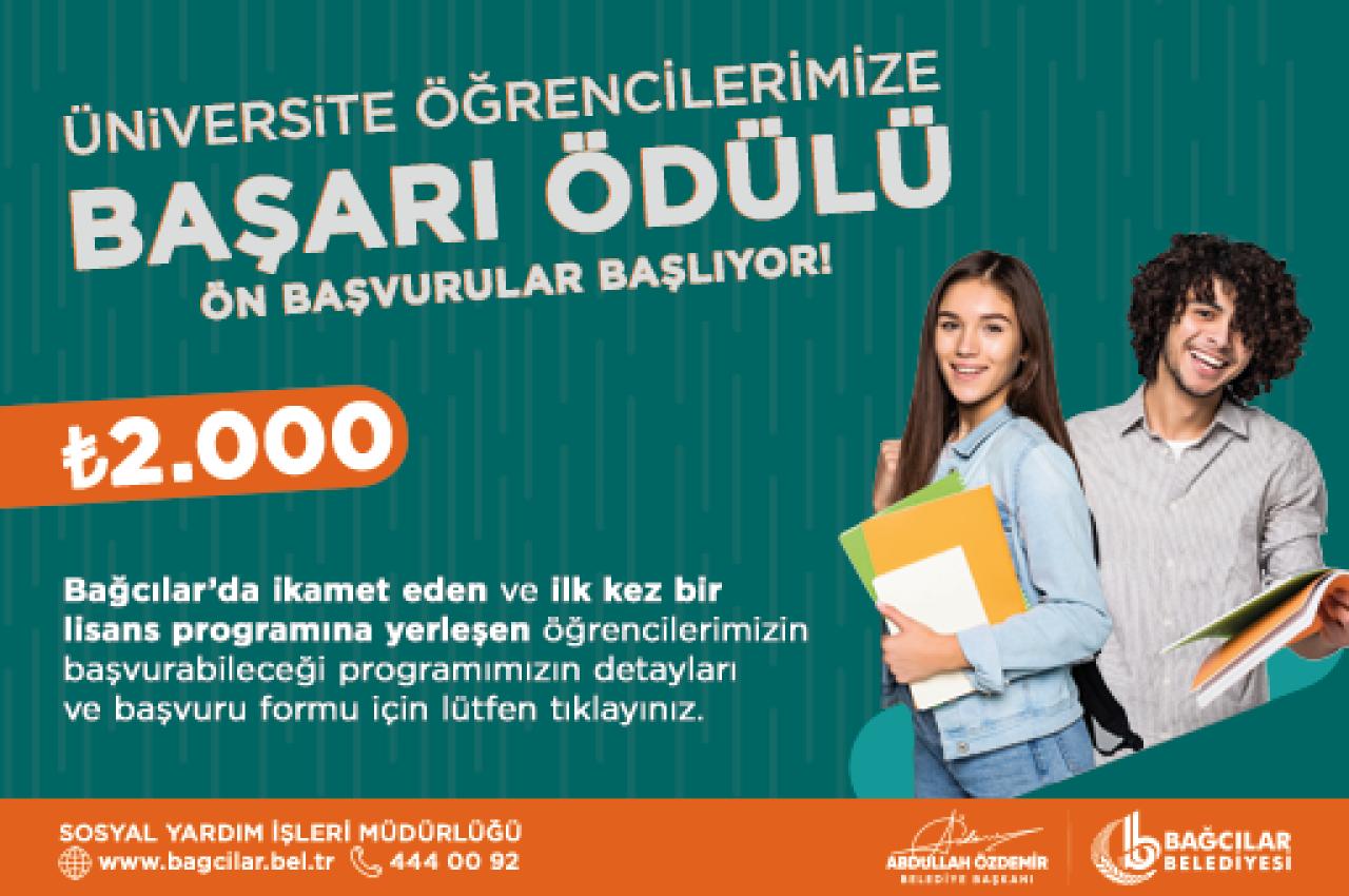 ÜNİVERSİTE ÖĞRENCİLERİMİZE BAŞVURU ÖDÜLÜ ÖN BAŞVURULARI BAŞLIYOR