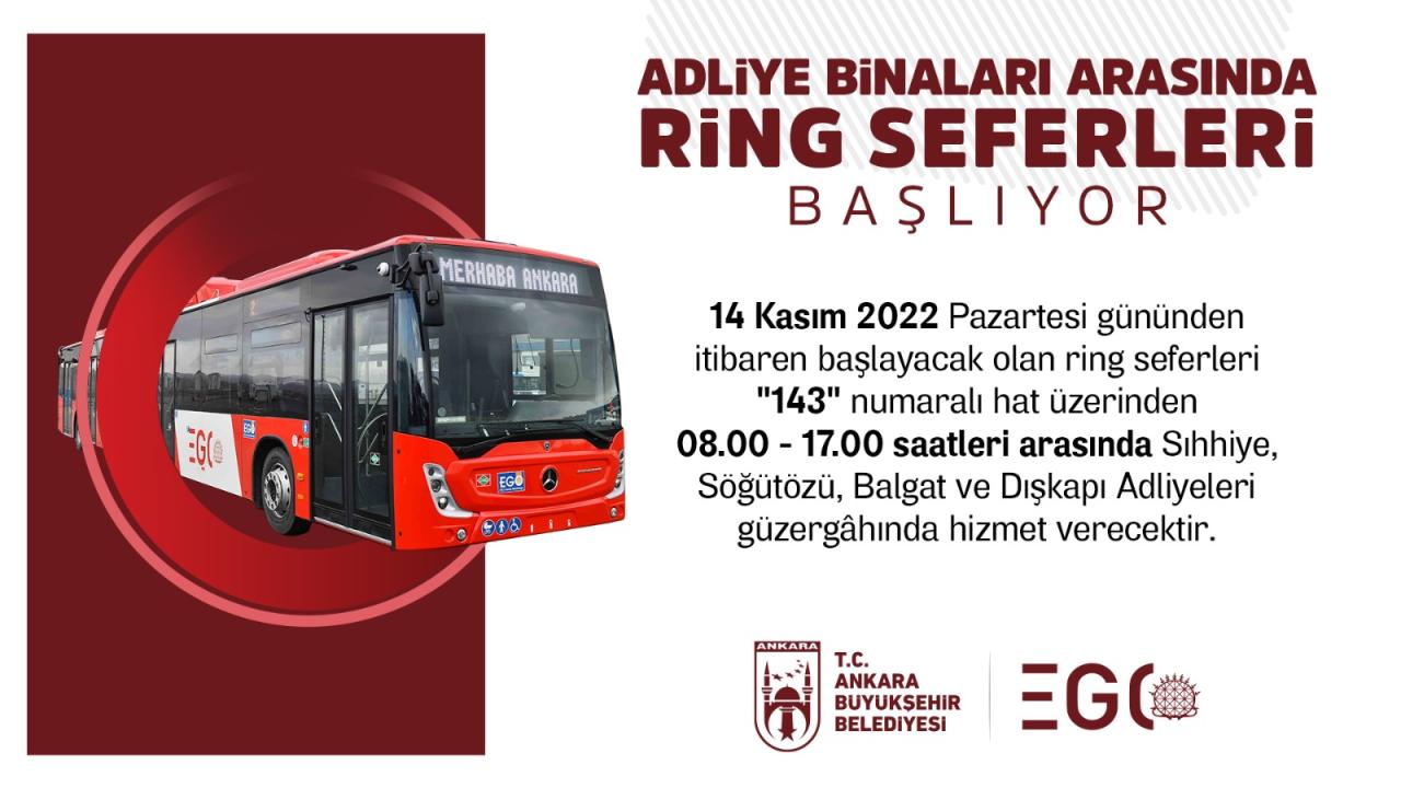 EGO’DAN ADLİYE BİNALARINA KOLAY ULAŞIM İÇİN RİNG SEFERLERİ