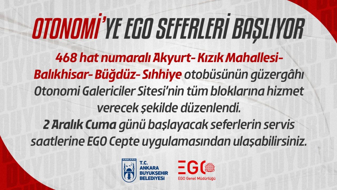 AKYURT OTONOMİ GALERİCİLER SİTESİ’NE EGO SEFERLERİ BAŞLIYOR