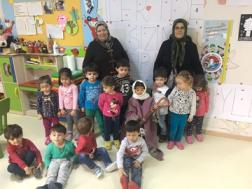 Meeting the grandchildren at the kindergarten 