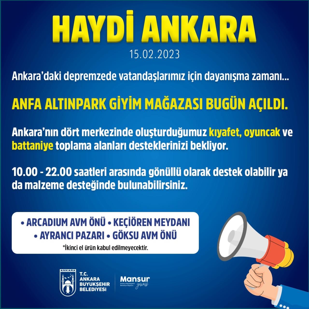 DEPREMZEDE VATANDAŞLARIMIZ İÇİN GİYİM MERKEZİ