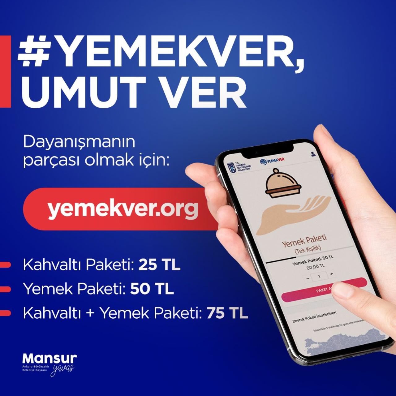 ANKARA BÜYÜKŞEHİR BELEDİYESİNİN “YEMEK VER” KAMPANYASINA DESTEK 10 MİLYON TL’Yİ AŞTI