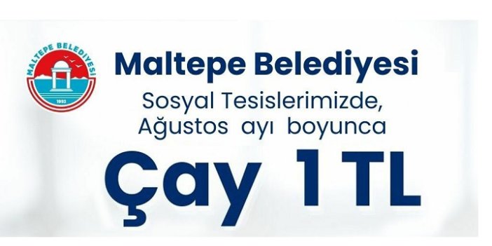 MALTEPE BELEDİYESİ SOSYAL TESİSLERİNDE ÇAY 1 LİRA