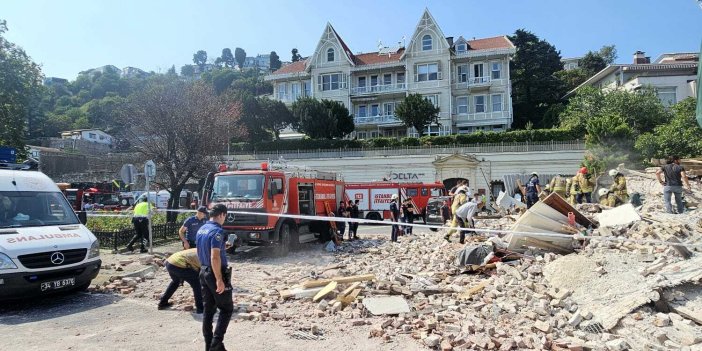 BEŞİKTAŞ’TA RESTORASYON HALİNDEKİ BİR BİNADA KISMI ÇÖKME MEYDANA GELDİ