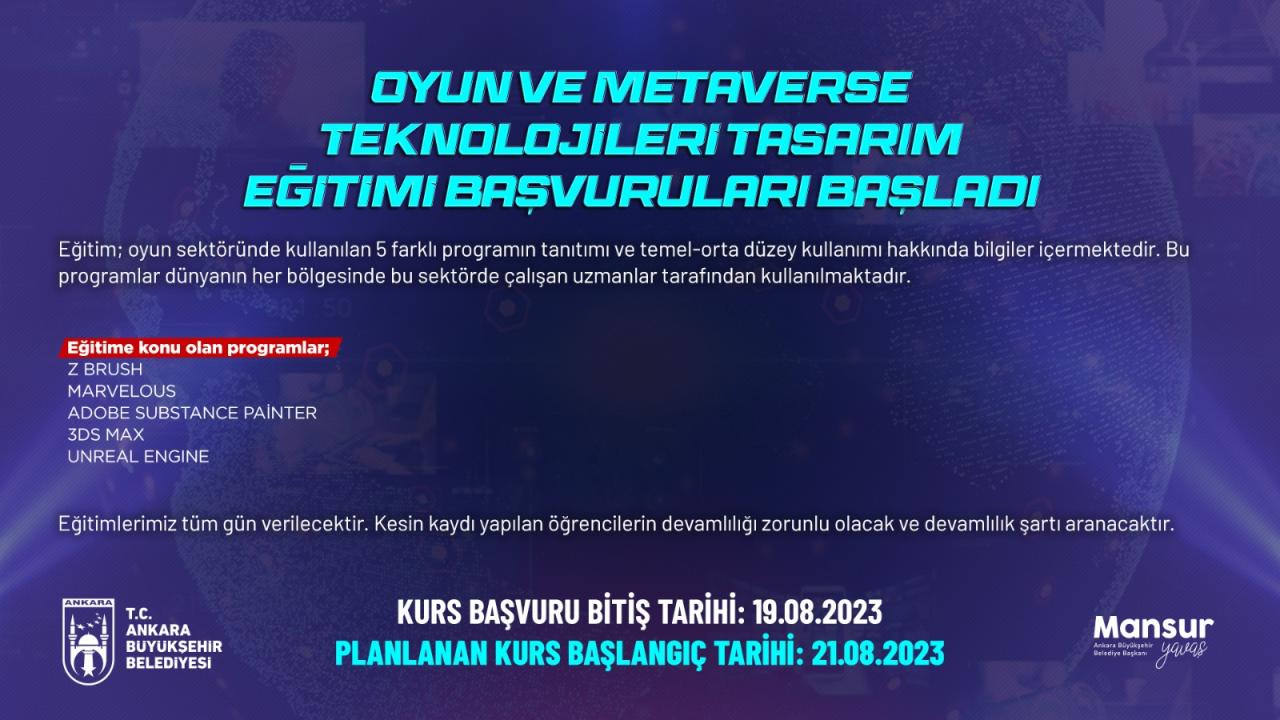 OYUN VE METAVERSE TEKNOLOJİLERİ TASARIM EĞİTİMİ BAŞVURULARI BAŞLADI