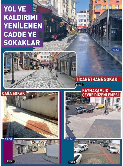 Yol ve Kaldırımı Yenilenen Cadde ve Sokaklar