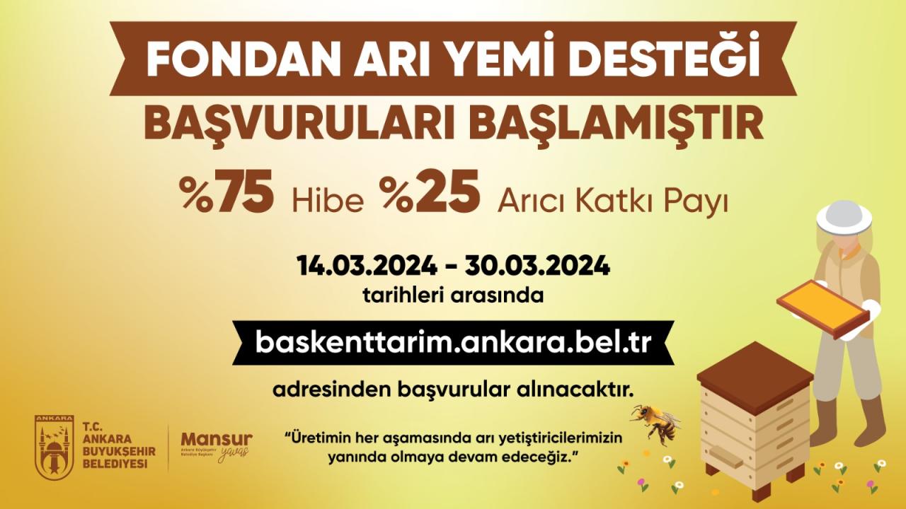 ANKARA BÜYÜKŞEHİR BELEDİYESİNDEN ARICILARA FONDAN ARI YEMİ DESTEĞİ