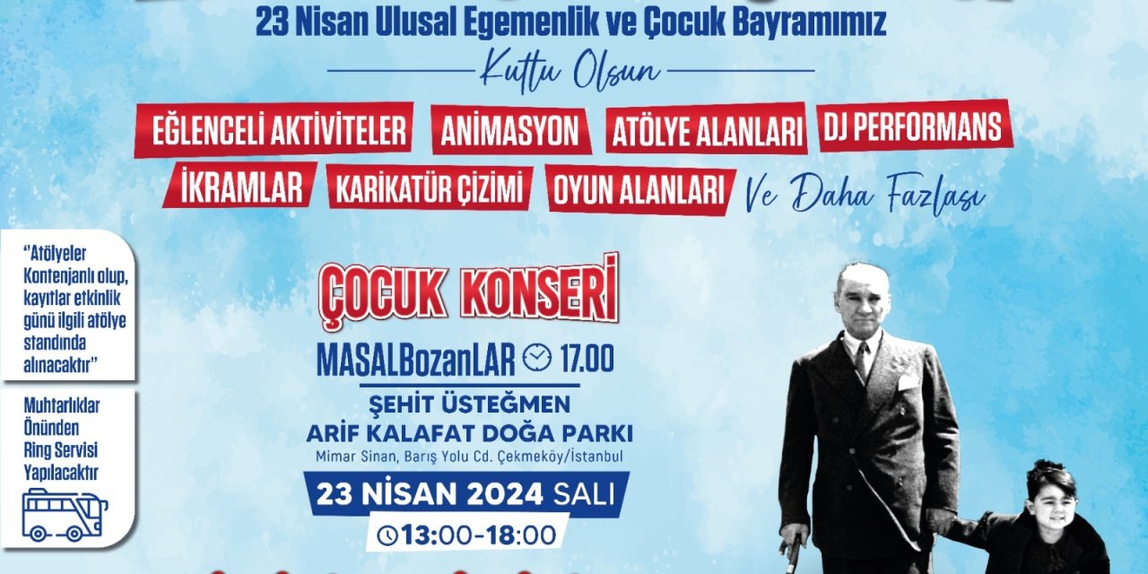 ÇEKMEKÖY BELEDİYESİ, 23 NİSAN'I 'ÇOCUK ŞENLİĞİ'YLE KUTLAYACAK