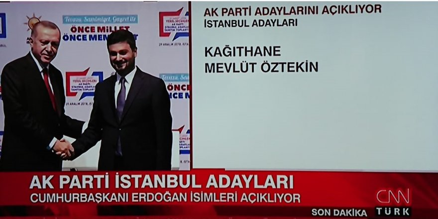 Mevlüt Öztekin, Ak Parti Kâğıthane belediye başkan adayı oldu