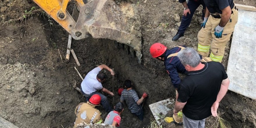 Beylikdüzü’nde inşaat alanında toprak kayması