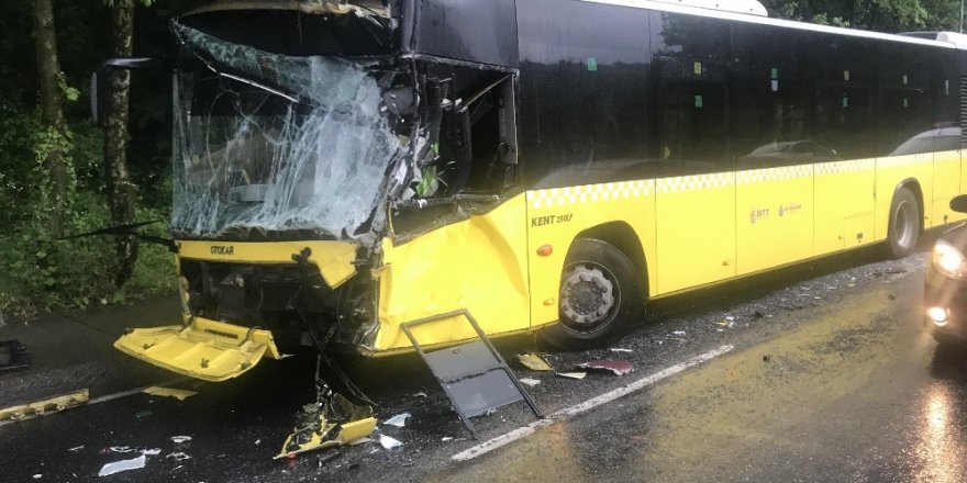 Sarıyer’de İETT Otobüsü, öndeki otobüse çarptı; 2 yaralı