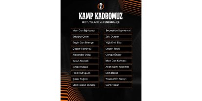 FENERBAHÇE’NİN MİDTJYLLAND MAÇI KAMP KADROSU AÇIKLANDI