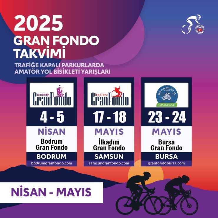 TÜRKİYE BİSİKLET FEDERASYONU, 2025 YILI GRAN FONDO YARIŞLARININ TAKVİMİNİ AÇIKLADI