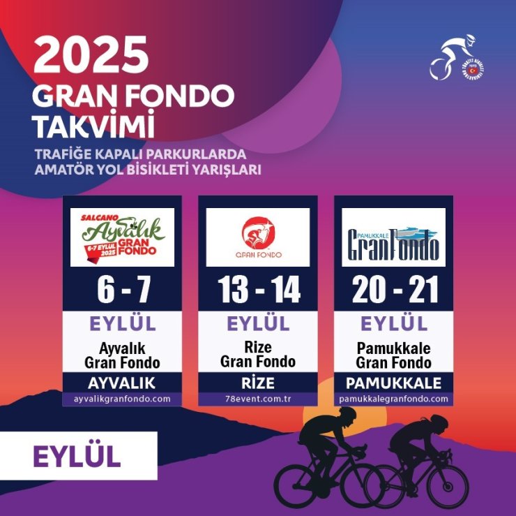 TÜRKİYE BİSİKLET FEDERASYONU, 2025 YILI GRAN FONDO YARIŞLARININ TAKVİMİNİ AÇIKLADI